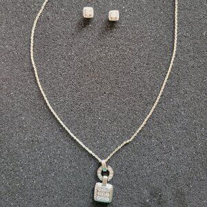 925 Sterling Silver Jewelry Set (Necklace + Earrings)
